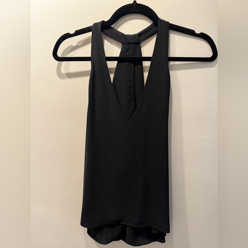 BCBGMaxAzria Black Jazzie Blouse Tank size XS NWT